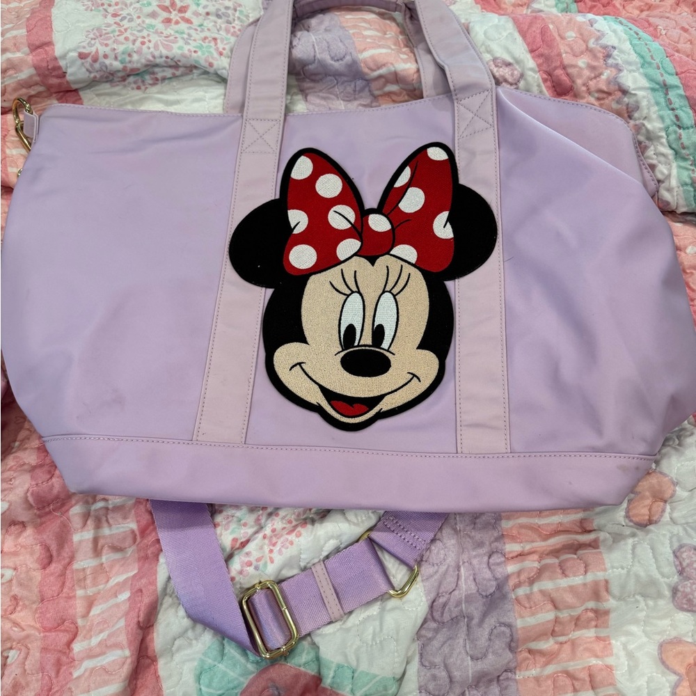 SCL Grape Tote Bag with Minnie Mouse Patch sewn on by SCL